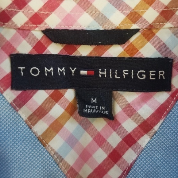 Tommy Hilfiger Men’s Casual Contrast Cuffs‎ Button Down Cotton Shirt Sz. M - Picture 11 of 15